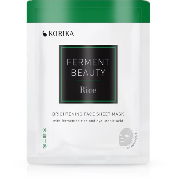  Korika Fermentbeauty Brightening Face Sheet Mask With Fermented Rice And Hyaluronic Acid Maska Rozświetlająca W Płacie Ze Sfermentowanym Ryżem I Kwase 
