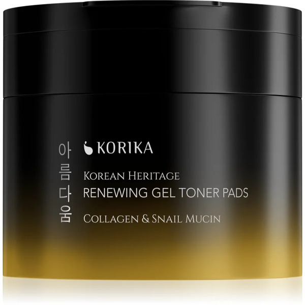  Korika Korean Heritage Collagen & Snail Mucin Renewing Gel Toner Pads Odnawiające żelowe Płatki Tonizujące 70 Szt. 