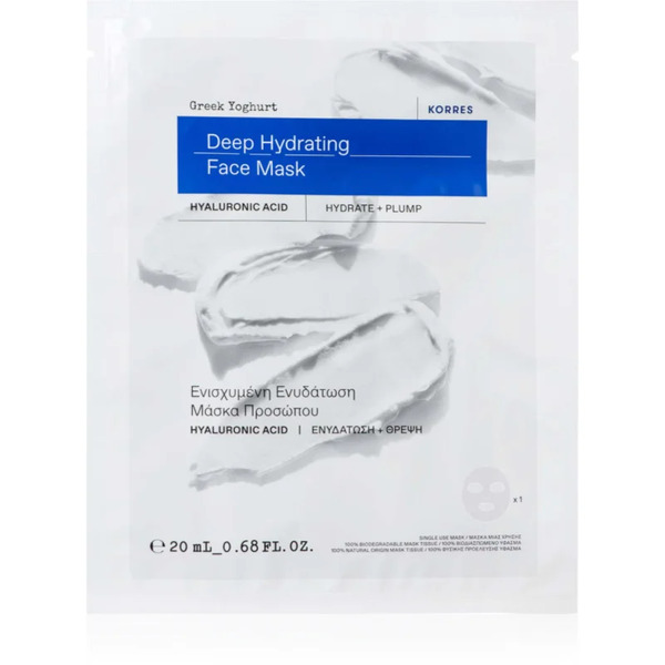  Korres Greek Yoghurt Hydration Recharge Sheet Mask Maseczka W Płachcie O Działaniu Silnie Nawilżającym I Odżywczym 20 Ml 