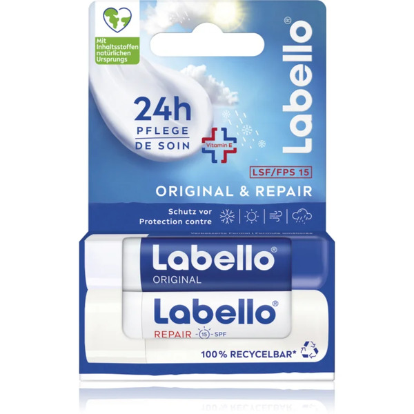  Labello Original & Repair Regenerujący Balsam Nawilżający Do Ust 2x4.8 G 