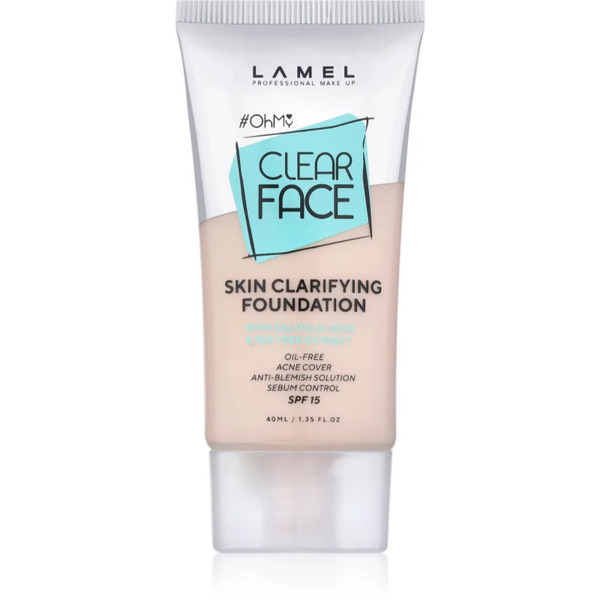  Lamel Ohmy Clear Face Podkład Mocno Kryjący Do Skóry Problematycznej I Przetłuszczającej Się Odcień 402 40 Ml 