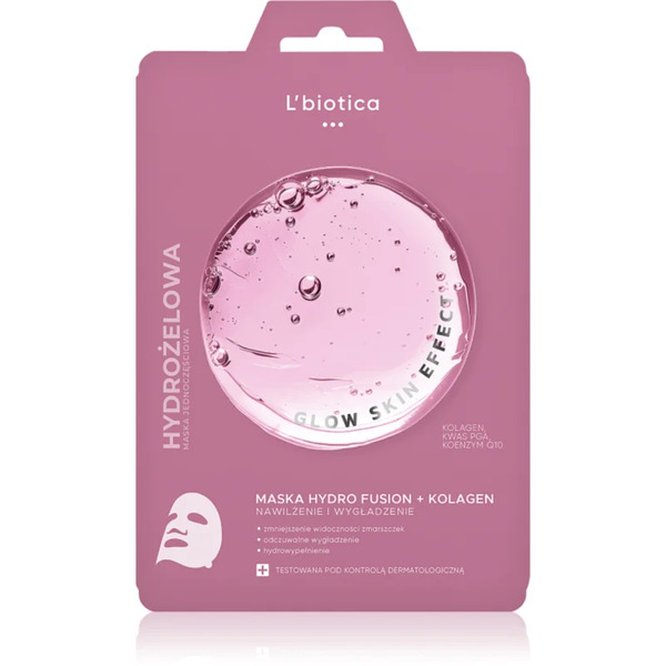  L’biotica Pga Hydro Fusion + Collagen Maska Hydrożelowa O Intensywnym Działaniu O Działaniu Wygładzającym 1 Szt. 