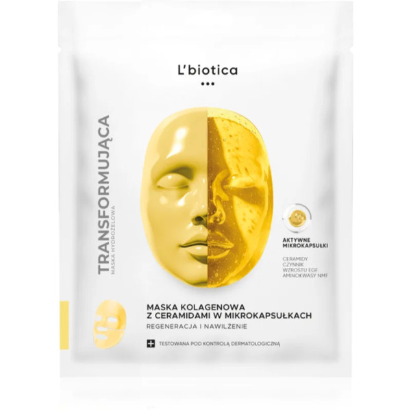  L’biotica Transforming Collagen Mask With Ceramides In Microcapsules Maseczka Kolagenowa Regeneracja I Odżywienie Skóry 1 Szt. 