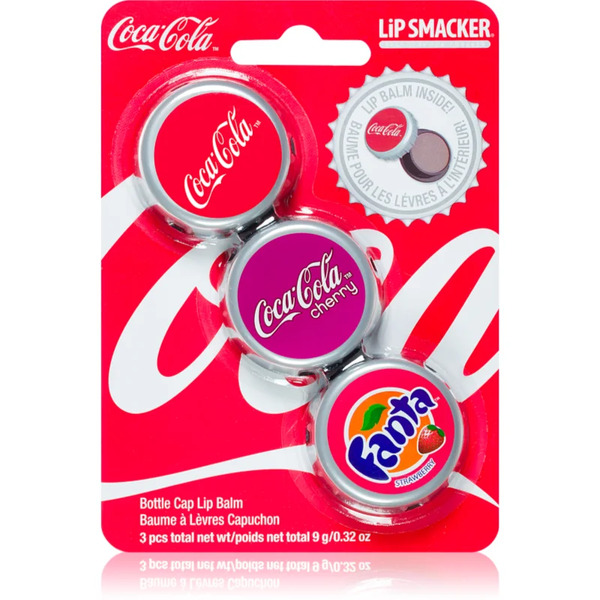  Lip Smacker Coca Cola Balsam Do Ust Zapachy Original, Cherry & Fanta 3x3 G 