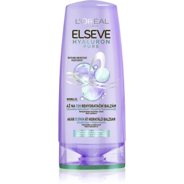  L’oréal Paris Elseve Hyaluron Pure Balsam Do Włosów Do Przetłuszczającej Się Skóry Głowy I Suchych Końcówek 200 Ml 