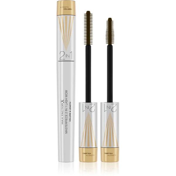  Max Factor Masterpiece Lash Wow Tusz Do Rzęs Zwiększający Objętość, Wydłużający I Podkręcający Ze Szczoteczką 2 W 1 Odcień Black Brown 7 Ml 
