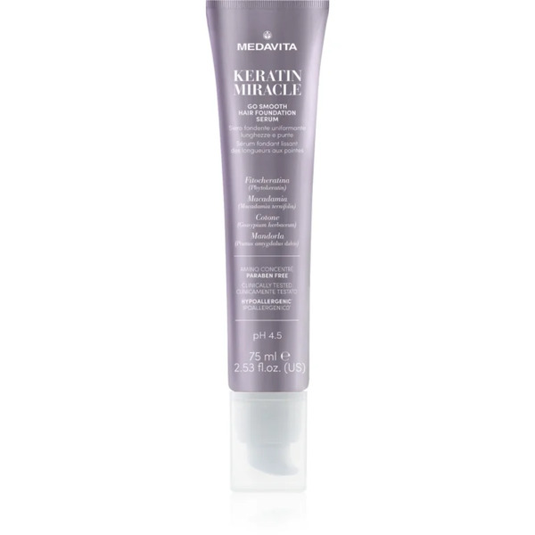 Medavita Keratin Miracle Go Smooth Hair Foundation Serum Aktywne Serum Na Rozdwojone Końcówki Włosów 75 Ml 