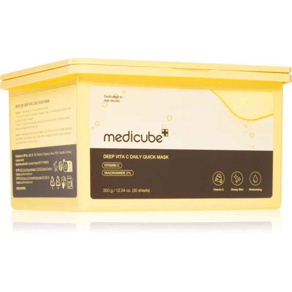  Medicube Deep Vita C Daily Quick Mask Maska Nawilżająca W Płacie Do Ujednolicenia Kolorytu Skóry Duże Opakowanie 30 Szt. 