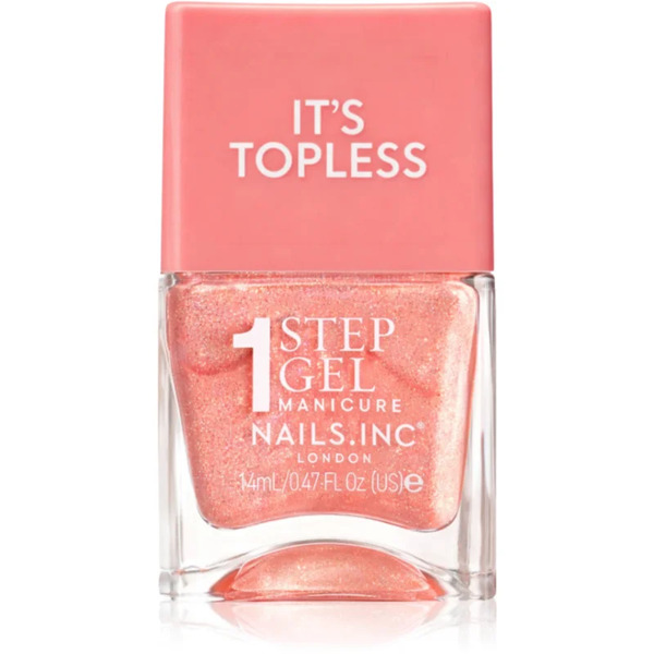 Nails Inc. It’s Topless Lakier Hybrydowy Do Paznokci Dla Długotrwałego Efektu Odcień Millie Peach Iridescent 14 Ml 