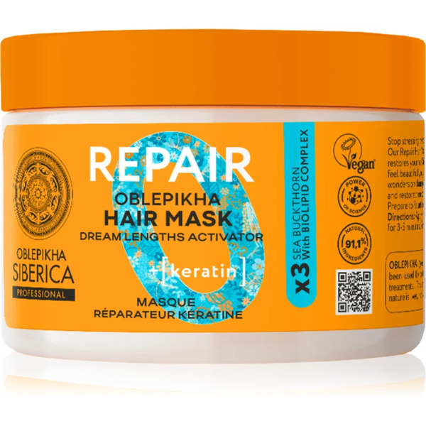  Natura Siberica Oblepikha Siberica Repair Maseczka Regenerująca Do Włosów Suchych I Zniszczonych 300 Ml 