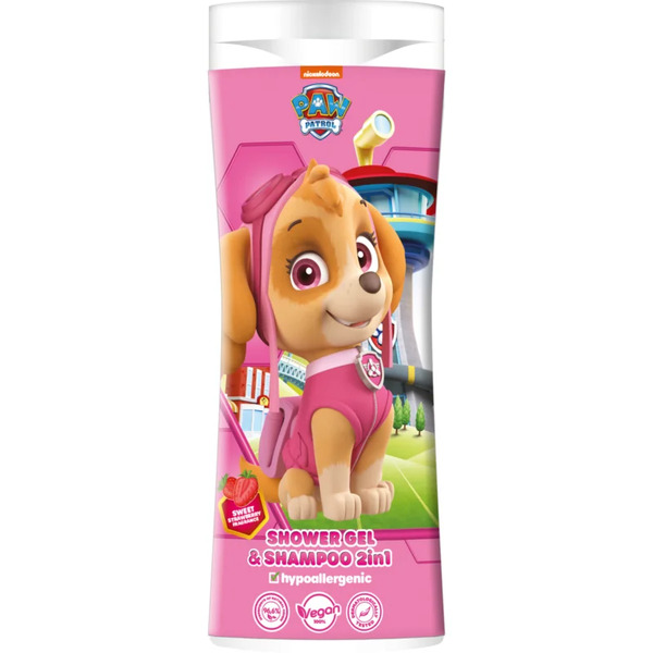  Nickelodeon Paw Patrol Shower Gel& Shampoo 2in1 Szampon I żel Pod Prysznic Dla Dzieci Strawberry 300 Ml 