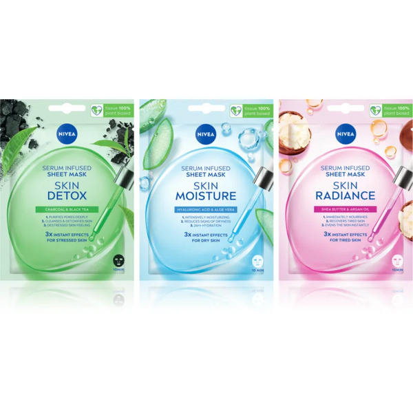  Nivea Sheet Mask Zestaw Maseczek Płóciennych 