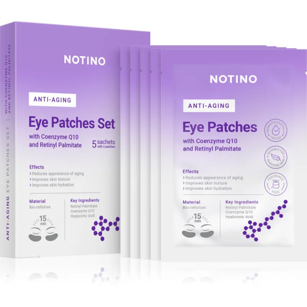  Notino Anti-aging Bio-cellulose Eye Patches Set With Coenzyme Q10 And Retinyl Palmitate Maska Pod Oczy Przeciwzmarszczkowa Do Okolic Oczu 