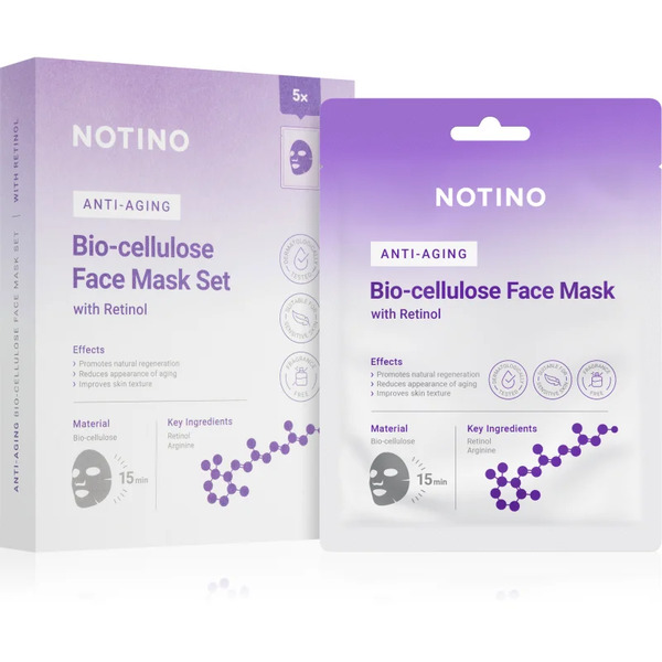  Notino Anti-aging Bio-cellulose Face Mask With Retinol Zestaw Maseczek Płóciennych Przeciw Zmarszczkom 