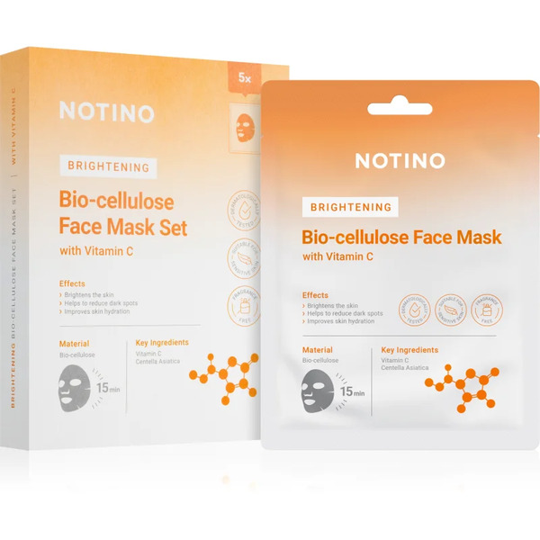 Notino Brightening Bio-cellulose Face Mask With Vitamin C Zestaw Maseczek Płóciennych Z Efektem Rozświetlającym 