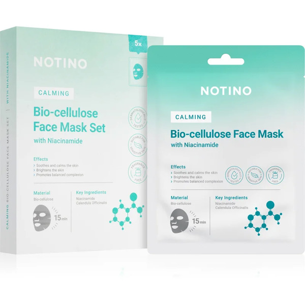  Notino Calming Bio-cellulose Face Mask With Niacinamide Zestaw Maseczek Płóciennych O Działaniu Uspokajającym 