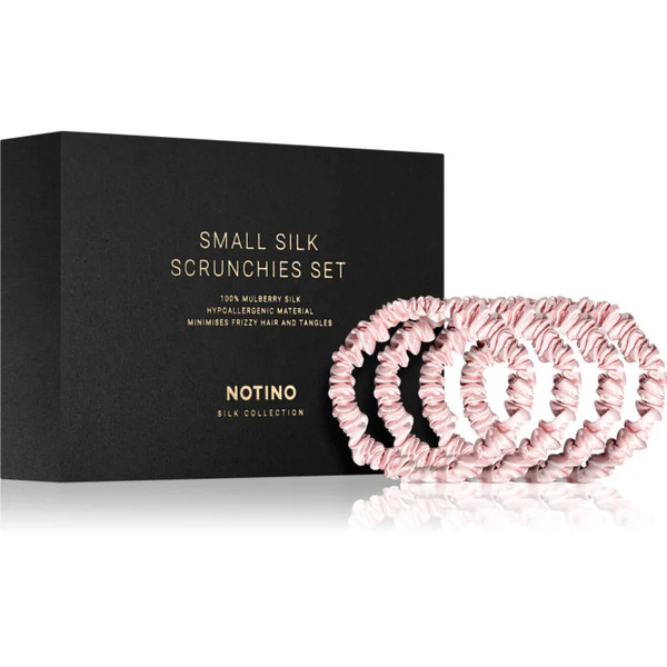 Notino Silk Collection Small Scrunchie Set Zestaw Jedwabnych Gumek Do Włosów Odcień Pink 
