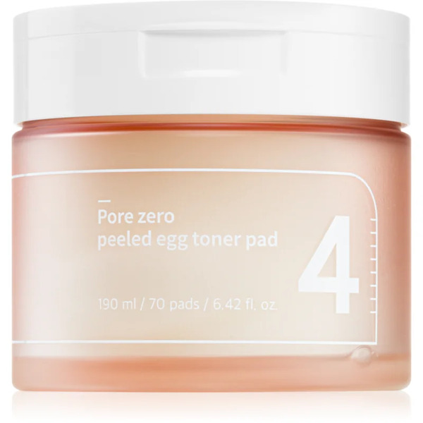  Numbuzin No. 4 Pore Zero Peeled Egg Toner Pad Złuszczające Płatki Do Twarzy Przeciw Błyszczeniu I Rozszerzonym Porom 70 Szt. 