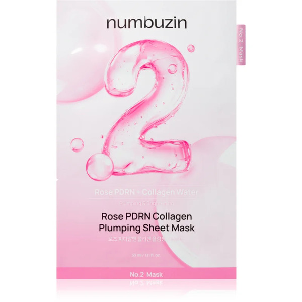  Numbuzin No. 2 Rose Pdrn Collagen Plumping Sheet Mask Maska Nawilżająca W Płacie Z Efektem Rozświetlającym 5 Szt. 