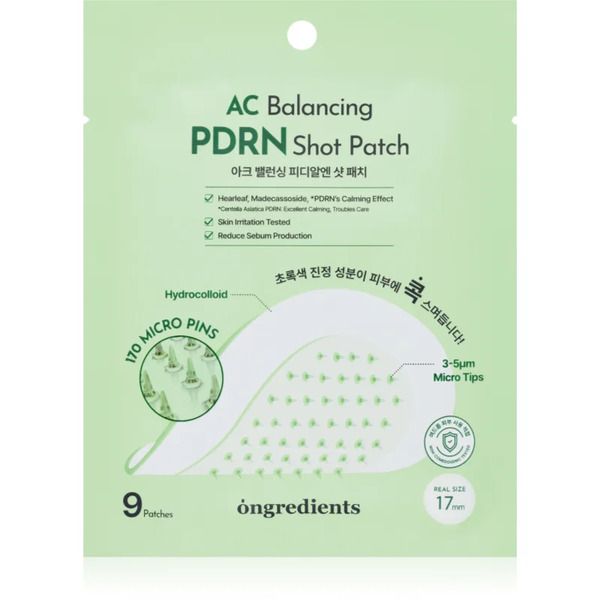  Ongredients Ac Balancing Pdrn Shot Patch Plastry Dla Skóry Problematycznej O Działaniu Uspokajającym 9 Szt. 
