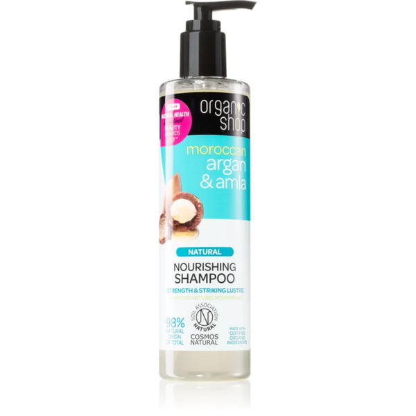  Organic Shop Natural Moroccan Argan & Amla Szampon Odżywczy Do Włosów Zniszczonych I Farbowanych 280 Ml 