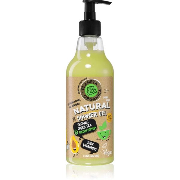  Organic Shop Skin Super Good Organic Green Tea & Golden Papaya Naturalny żel Pod Prysznic Z Witaminami 500 Ml 