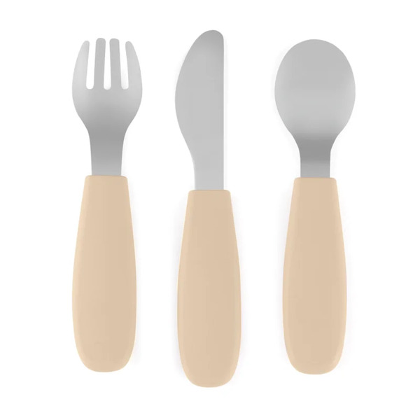  Petite&mars Take&match Stainless Steel Cutlery Set Sztućce Dla Dzieci Desert Sand 12m+ 3 Szt. 