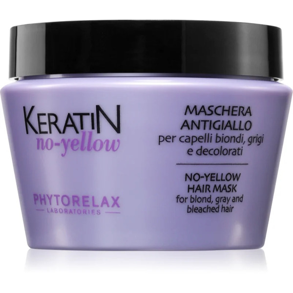  Phytorelax Laboratories Keratin No-yellow Maska Przeciw żółtym Tonom Do Blond I Siwych Włosów 250 Ml 