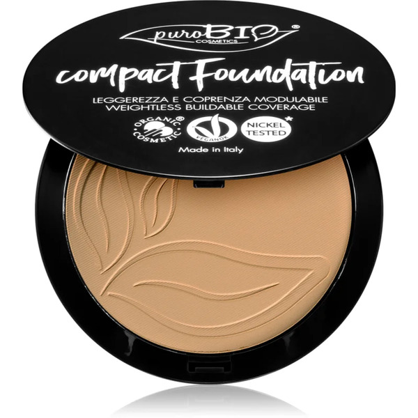  Purobio Cosmetics Compact Foundation Kompaktowy Podkład Pudrowy Spf 10 Odcień 03 9 G 