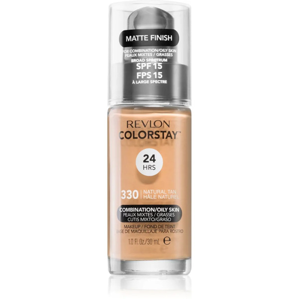  Revlon Cosmetics Colorstay™ Spf 15 Długotrwały Podkład Matujący Do Skóry Tłustej I Mieszanej Odcień 330 Natural Tan 30 Ml 