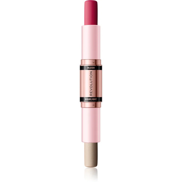  Revolution Blush & Highlight Kremowy Róż Do Policzków I Rozświetlacz W Sztyfcie Odcień Mauve Glow 2x4.3 G 