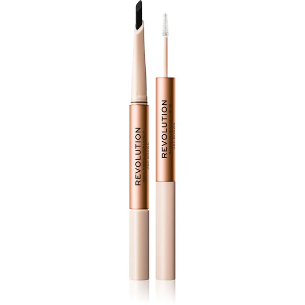  Revolution Fluffy Brow Filter Duo Dwustronna Kredka Do Brwi Do Utrwalenia Kształtu Odcień Ash Brown 0.12 G 