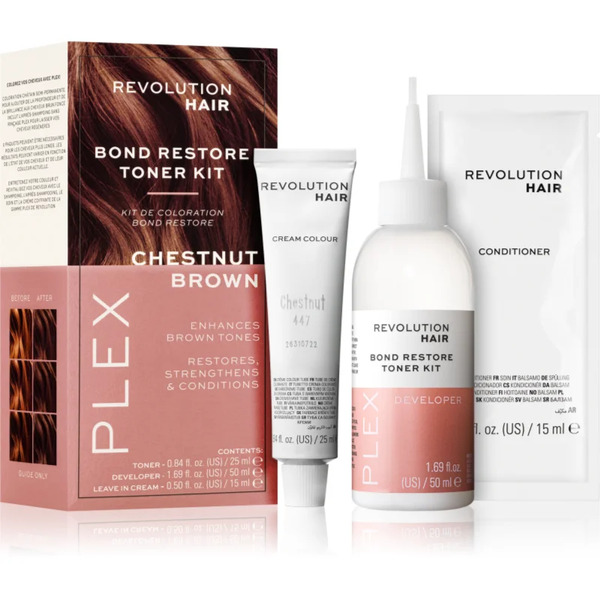  Revolution Haircare Plex Bond Restore Kit Zestaw Dla Podkreślenia Koloru Włosów Odcień Chestnut Brown 1 Szt. 