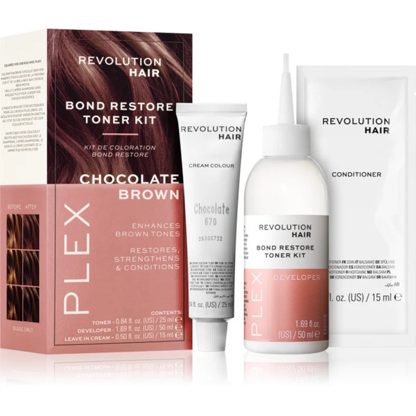  Revolution Haircare Plex Bond Restore Kit Zestaw Dla Podkreślenia Koloru Włosów Odcień Chocolate Brown 1 Szt. 
