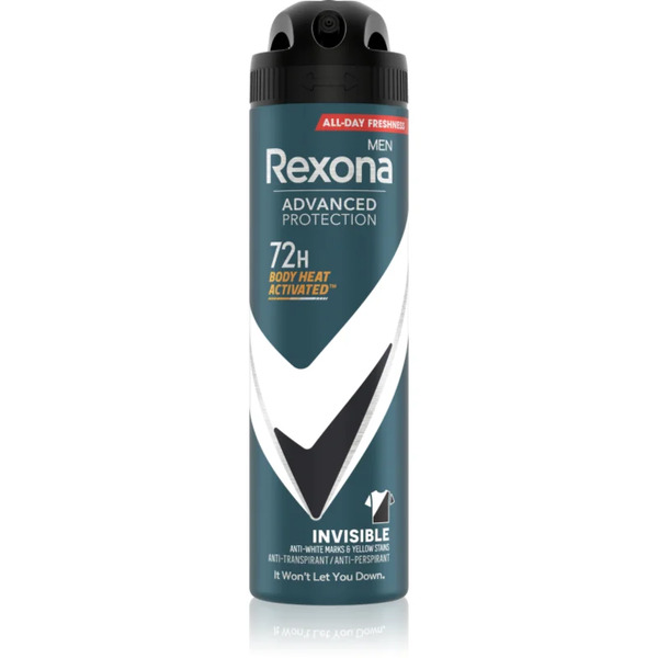  Rexona Men Advanced Protection Invisible Antyperspirant Przeciw Białym I żółtym Plamom 72 Godz. Dla Mężczyzn Invisible 150 Ml 