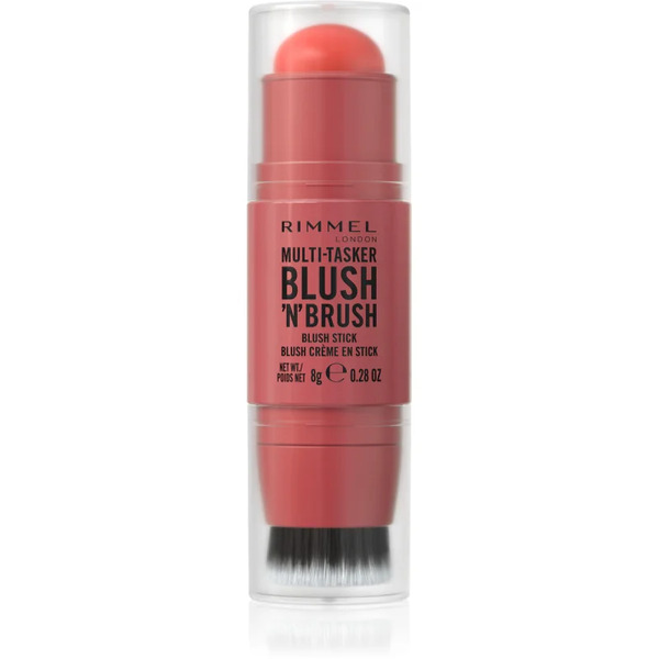  Rimmel Multi-tasker Blush'n'brush Róż Do Policzków W Sztyfcie Z Pędzelkiem Odcień 250 Coral Dust 8 G 
