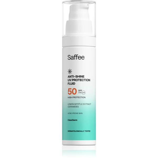  Saffee Clearderm Anti-shine Uv Protection Fluid Spf 50 Fluid Ochronny Do Skóry Tłustej Ze Skłonnością Do Trądziku Spf 50 50 Ml 