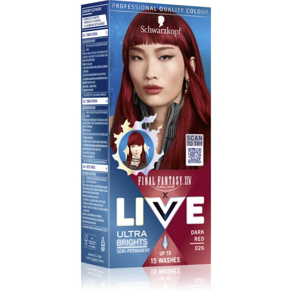  Schwarzkopf Live Ultra Brights Or Pastel Semi-permanentna Farba Do Włosów Odcień 026 Dark Red 1 Szt. 