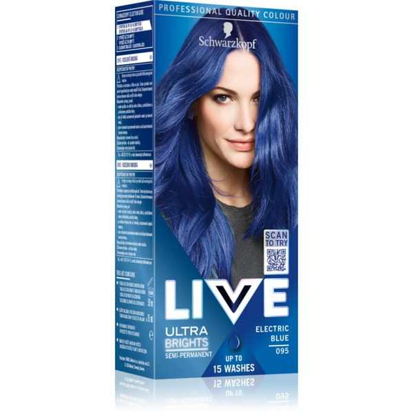  Schwarzkopf Live Ultra Brights Or Pastel Semi-permanentna Farba Do Włosów Odcień 095 Electric Blue 1 Szt. 