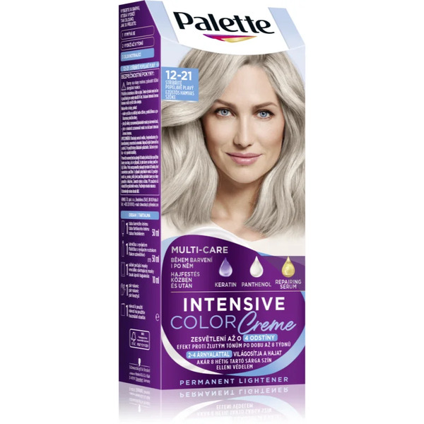  Schwarzkopf Palette Intensive Color Creme Trwała Farba Do Włosów Odcień 12-21 Silver Ash Blonde 1 Szt. 