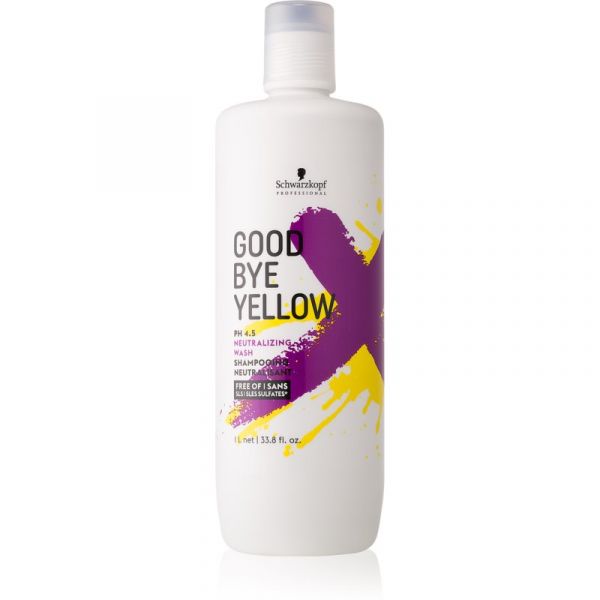  Schwarzkopf Professional Goodbye Yellow Szampon Neutralizujący żółte Odcienie Do Włosów Farbowanych I Po Balejażu 1000 Ml 