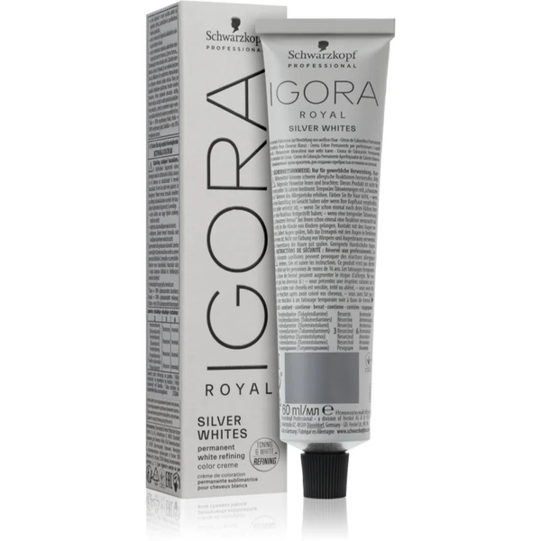  Schwarzkopf Professional Igora Royal Absolutes Silverwhite Tonująca Demi-permanentna Farba Do Włosów Srebrnych I Białych Odcień Silver 60 Ml 