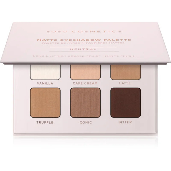  Sosu Cosmetics Matte Eyeshadow Palette Paleta Cieni Do Powiek Odcień Neutral 6x1.3 G 