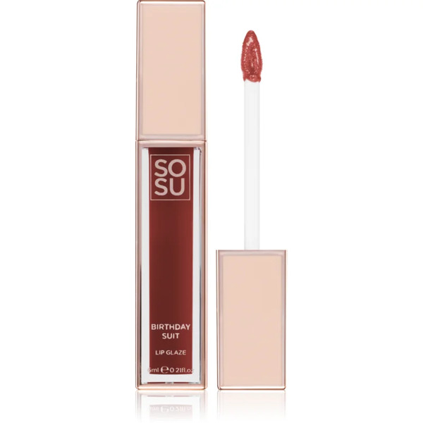  Sosu Cosmetics Satin Lip Glaze Nawilżający Błyszczyk Do Ust Odcień Birthday Suit 6 Ml 