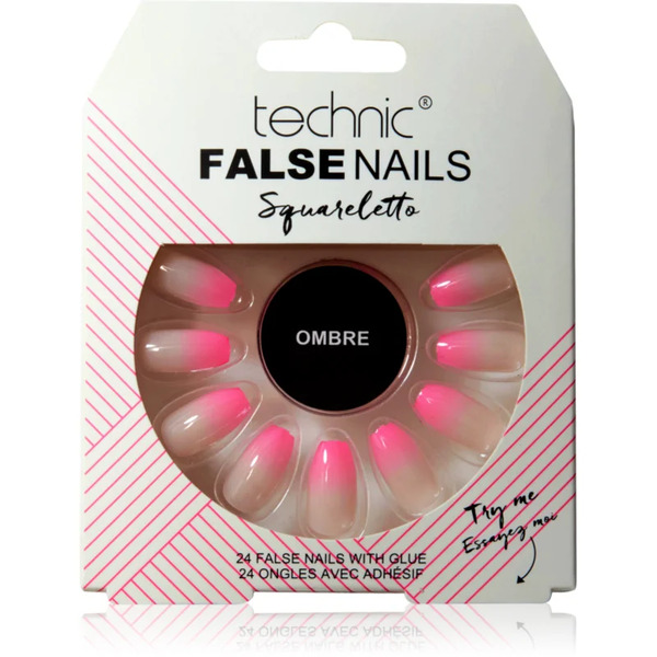  Technic Cosmetics False Nails Squareletto Sztuczne Paznokcie Ombre 24 Szt. 