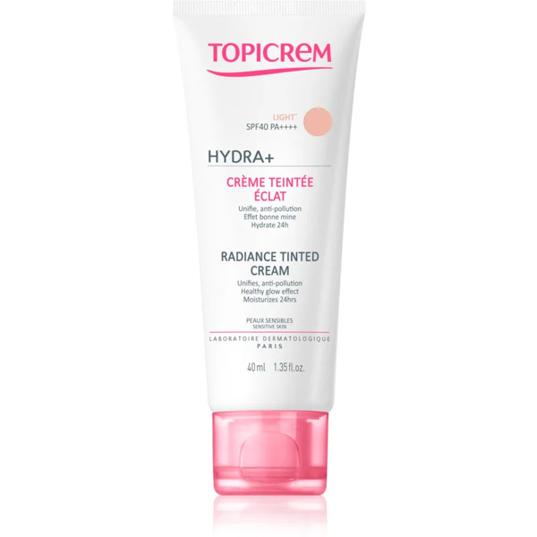  Topicrem Uh Face Hydra+ Radiance Tinted Cream Tonujący Krem Nawilżający Spf 40 Odcień Light 40 Ml 