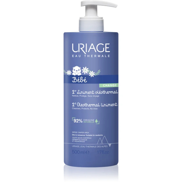  Uriage Bébé 1st Oleothermal Liniment Delikatny Krem Oczyszczający Dla Dzieci Do Pielęgnacji Okolic Pieluszkowych 500 Ml 