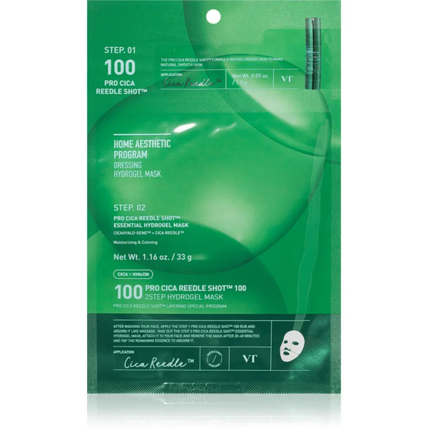  Vt Cosmetics Pro Cica Reedle Shot 100 2step Hydrogel Mask Maska Hydrożelowa O Intensywnym Działaniu O Działaniu Uspokajającym 34.5 G 