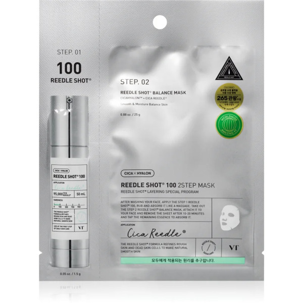  Vt Cosmetics Reedle Shot 100 2-step Mask Maseczka Intensywnie Regenerująca Do Dwufazowej Pielęgnacji Skóry 26.5 G 