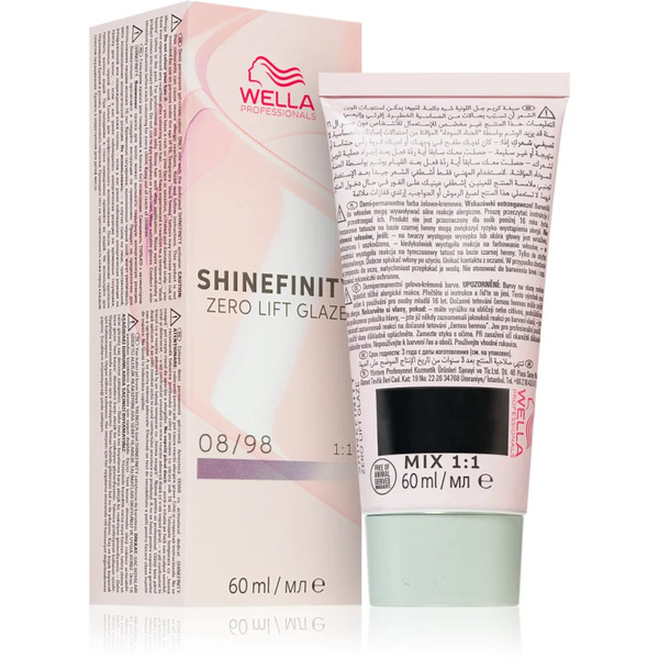  Wella Professionals Shinefinity Zero Lift Glaze Demi-permanentna Farba Do Włosów Odcień 08/98 - Silver Pearl 60 Ml 